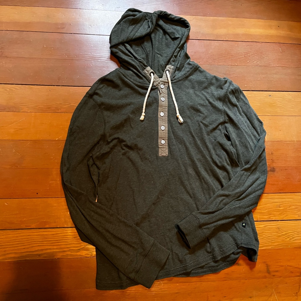 ✨5 for $25✨ Men's Olive Green Hooded Henley Shirt